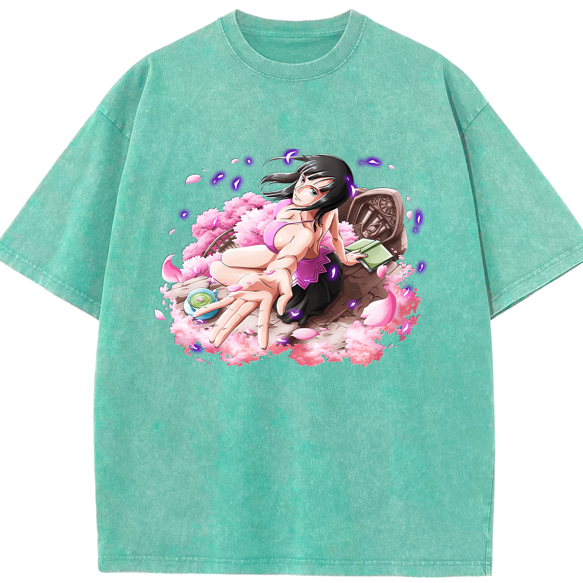 ワンピース ニコ・ロビン ONE PIECE Nico Robin 綿100% ヴィンテージ風 半袖Tシャツ（フロントプリント）